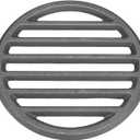 PATIKIL Cast Iron Fire Grate, 6.7" Round BBQ Grill Grate Replacement High Heat Charcoal Plate Fire Bottom Grate Grilling Accessories 6 Slots for Grilling Barbecue