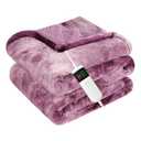 Amazon.com: Cushious Electric Heated Blanket Twin 62''x84''Size Faux Fur Heating Blanket 10 Heating Settings, 1-8h Timer & Overheat Protection, Machine Washable, Soft Flannel and Sherpa Full Body Warmth : Home & Kitchen, Purple