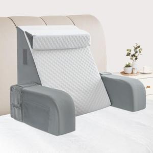 Reading Pillow for Sitting in Bed Adult - Back Pillow for Bed Sitting up, Backrest Support Pillow for Lounging/Reading/Gaming/Resting/Watching TV, Bedrest, White (Medium)
