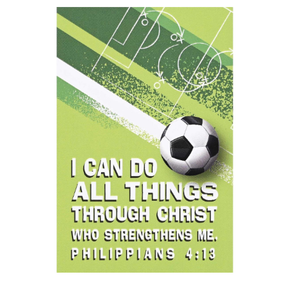 Dicksons Inspirational Bible Verse Itty Bitty Blessing Card Bookmark 3 x 2 Cardstock I Can Do All Things Football - Pack of 12