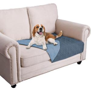 Ameritex Waterproof Dog Bed Cover Pet Blanket for Furniture Bed Couch Sofa Reversible (30x53 Inch (Pack of 1), Navyblue+stoneblue)