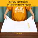Glenmal 100 Sheets of Poster Board Paper, 22 x 28 Inches, White, 157g Gauge, Art White Paper, Can Be Applied for Posters, Signs and Printing