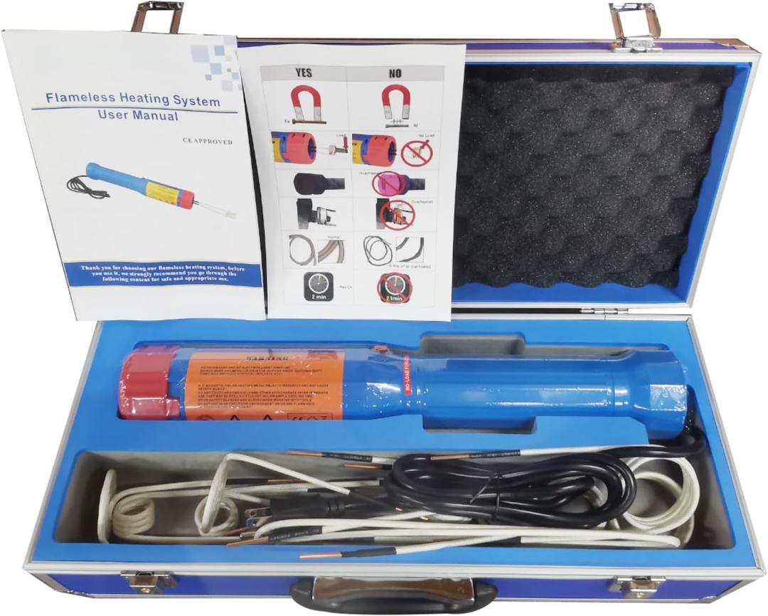 Induction Heater Coil Kit,Ergonomic Bolt Extractor - Magnetic Heat Induction Tool with Coils, Box, LED Indicator for Removing Rusty Screw