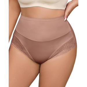 Shapewear for Women Tummy Control Panties Lace High Waist Seamless Tummy Control Shapewear (Beige, XL)