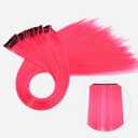 Clip in Hair Extensions 8PCS 23inch Long Straight Synthetic Hairpieces Dark Red Hair Extensions Double Weft Hairpieces for Women Full Head Cosplay Party Wedding Hairpiece