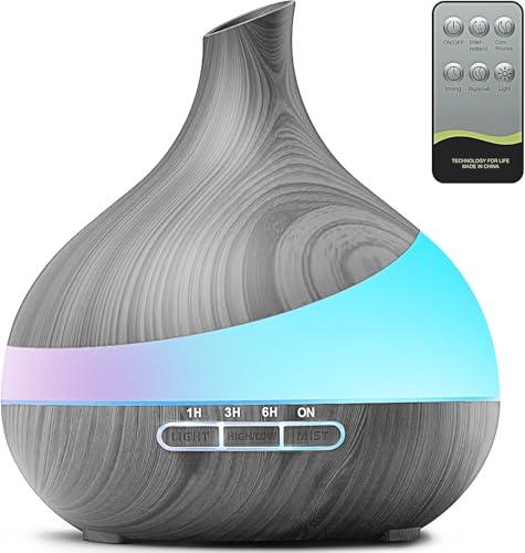 HJTHJT 500ML Essential Oil Diffuser: Aroma Diffuser with Remote Control for Hotel Spa Yoga Room - Humidifiers for Bedroom with 14 Colors LED Night Light for Kids/Women Home Relaxation