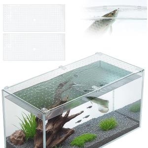 Colingmill 2 Pcs Aquarium Acrylic Fish Tank Lid Covers for 20/29/37 Gallon, 29 X12 in Glass Cuttable Canopy Top Net, Anti-Jump Net with Clips (Each 29 x 12 x 0.1in)