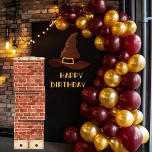 Ctosree 13 Pcs Magical Wizard Themed Party Decorations Large Size Red Brick Boxes Cardboard Suitcase Boxes Wizard Hat Magical Envelopes for Wizard Birthday Halloween Wizard Party Supplies