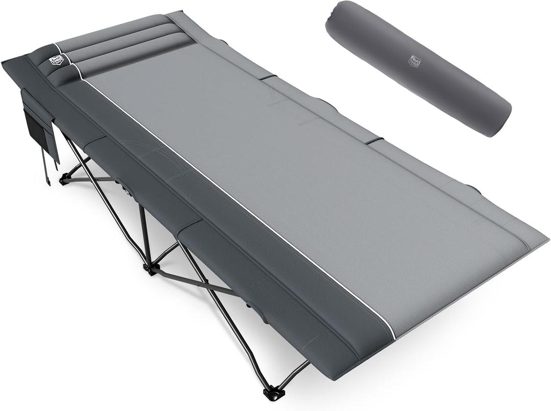 Timber Ridge Extra Wide Heavy Duty Camping Cot for Adult, Easy Set Up Oversized Sleeping Cot with Carry Bag for Camping, Travel and Outdoors, Support up to 450lbs, 80.3" L x 31.8" W x 17.3" H