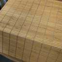 Brown Cordless Bamboo Slat Roll Up Blind with Privacy Backer Liner - 36-Inch Wide by 72-Inch Long