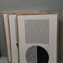 Framed Black and White Wall Art Canvas Set Mid Century Boho Pictures Modern Geometric Lines Circles Wall Decor Minimalist Bohemian Abstract Painting Artwork for Living Room Bedroom Office 16"x24"x3Pc