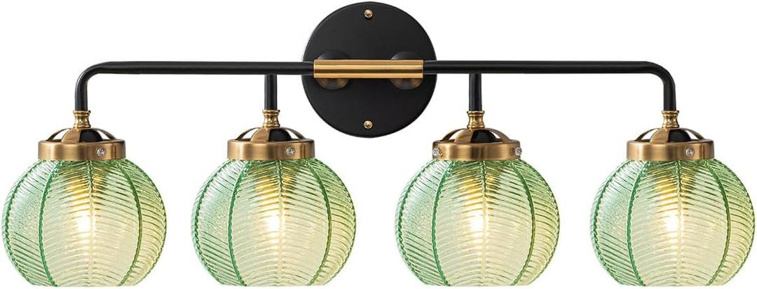 Modern Vanity Light Bathroom 4-Light Fixtures Emerald Green Glass