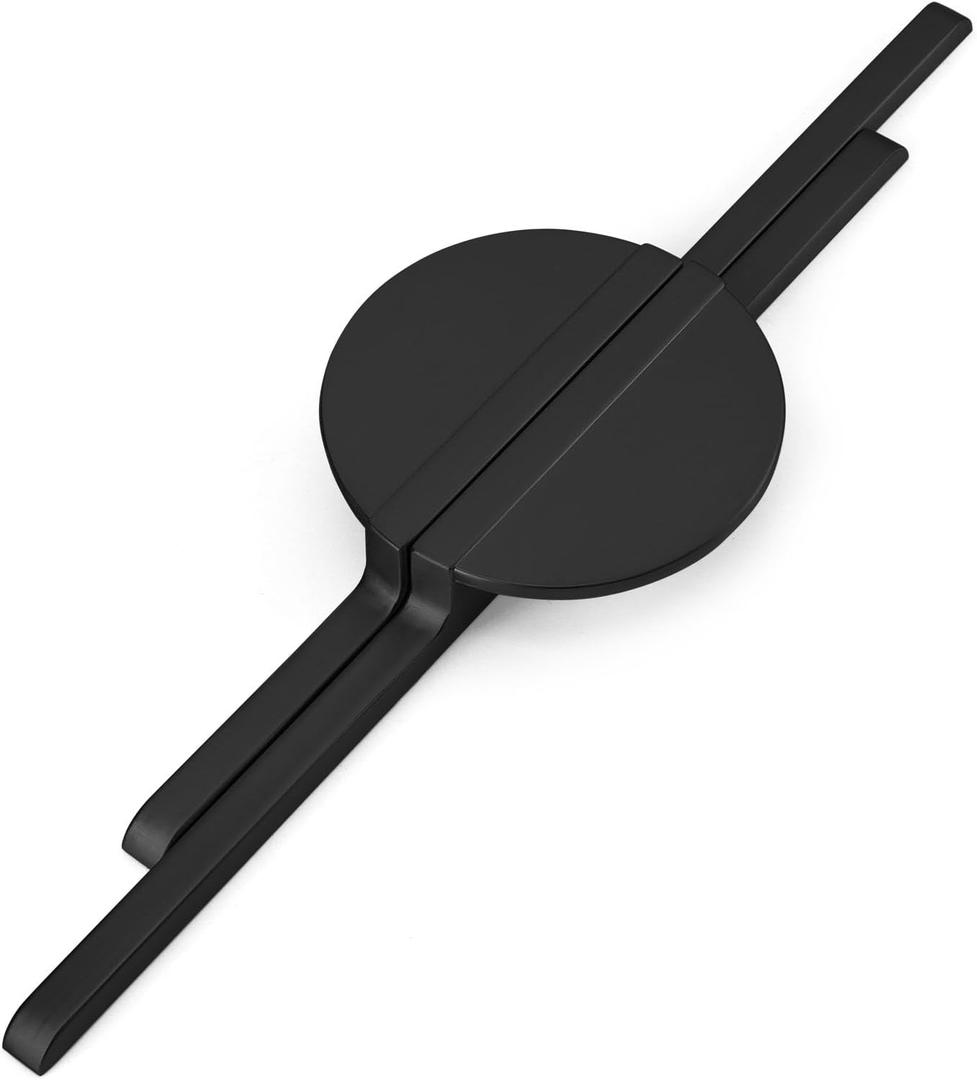 Rergy Cabinet Handles Half Moon Door Pulls and Knobs2Pack Back 5inch Hole Center, Decorate Hardware for Kitchen Zinc Alloy Furniture for Dresser Drawer (Black)