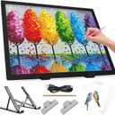 Zocelight A3 Rechargeable Light Box with Stand/ Clips, led Light pad with 3000mAh Battery, 3 Colors dimmable and 6 Level dimming Light Table for Diamond Painting, Drawing, Sketching, Tattoo, Vinyl Weeding