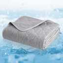 Cozy Bliss Leakproof Cooling Blanket for Large Dogs Q-Max 0.5, Durable & Washable Dog Cooling Mat for Hot Weather, Soft Pet Throw & Couch Protector for Dogs & Cats, 40x60 Inch, Heather Silver Grey