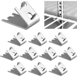 920158 Freezer Shelf Clip,Stainless Steel Shelf Clip for Refrigerator,Freezer Cooler Shelf Support,Replacement Shelf Square Buckles Clips (10)