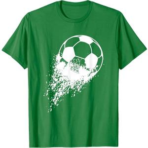 Soccer Player Sports Vintage Men Boys Soccer Ball T-Shirt Large Youth