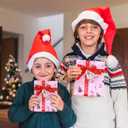 Tlenpo Christmas Wrapping Paper, with 16.4 Yd of Ribbon, Greeting Cards, Gift Tags & Stickers, 8 Sheets Xmas Gift Wrap Paper Suitable for Christmas Winter Holiday New Year Party Decoration, 19.6"  28.3" (Pink)