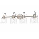 URSOLA 5 Lights 40" Bathroom Vanity Light Fixtures, Brushed Nickel Traditional Classic Vanity Light with Clear Glass, Bathroom Lighting Fixtures Over Mirror
