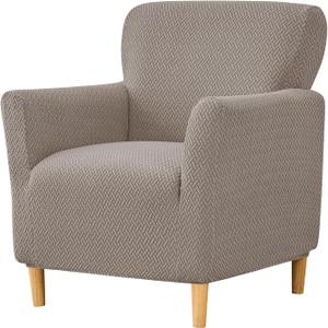 Jacquard Banquet Armchair Slipcovers Soft Chair Covers Armchair 1-Piece Stretch Chair Covers for Living Room Nonslip Outdoor Armchair Slipcover Kids Pets Friendly Furniture Protector,Khaki