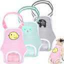 Nuanchu 3 Pcs Female Dog Diaper Sanitary Panties with Adjustable Suspender, Washable Reusable Doggie Diapers for Small Medium Large Dog in Heat Period Menstrual Pet Cats Ducks(Animal Pattern,M)