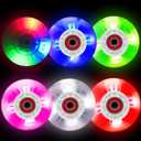 Light up Inline Skate Wheels & Roller Blade Wheels 76mm/80mm with Bearings ABEC-9 for Indoor & Outdoor use 90A Luminescence Roller Blade Wheels 4-Pack (Colorful)