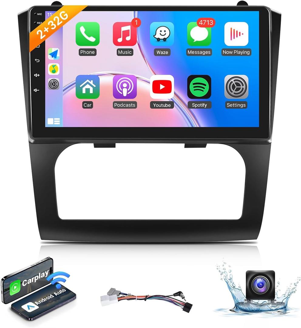 Naifay Car Stereo Radio for Nissan Altima 2008-2012 Auto AC, 9inch Touch Screen for Nissan Altima Car Stereo with Wireless Carplay Android Auto/Bluetooth/GPS/WiFi/Backup Camera/MirrorLink