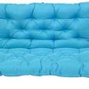Extra Thick 4" Waterproof Swing Cushions 3 Seater Replacement Outdoor Porch Swing Cushions with Backrest and Ties, Cushions for Patio Garden Backyard Long Bench Furniture peacock blue 120*100*10cm