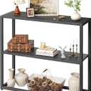 TIQLAB Small Entryway Table, 29.5" Narrow Console Table with Shelves, Sofa Table, Couch Table, Side Table, Entry Table for Hallway, Living Room, Small Space, Black