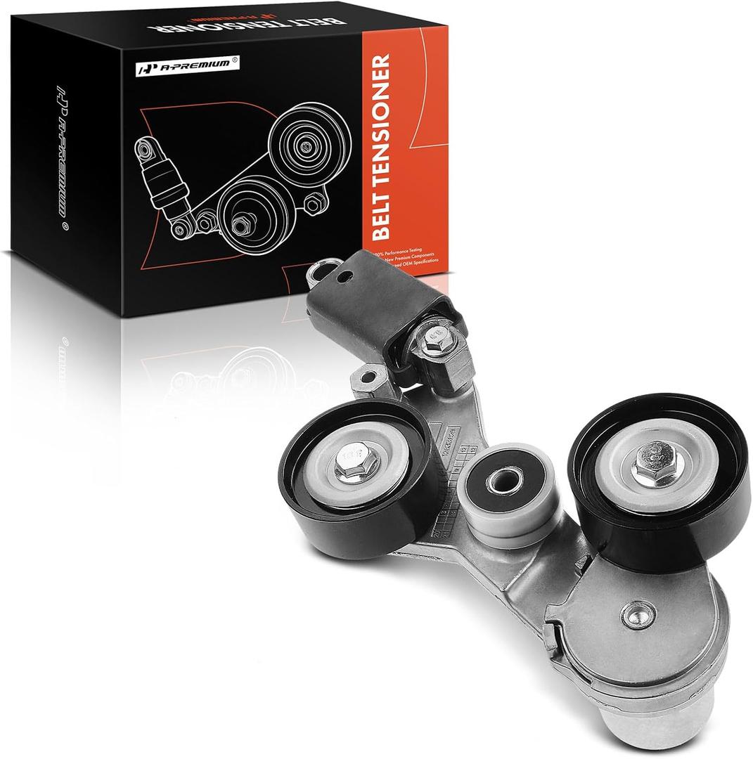 A-Premium Belt Tensioner Assembly with Pulley Compatible with Chevrolet Malibu 2008-2010 2013-2014, Impala 2014 & Buick LaCrosse, Regal 2012-2016 & Saturn Aura, Vue, Replace# 12663047, 12655192