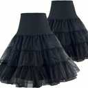 RULTA Women's 50s Vintage Petticoat 26" Crinoline Rockabilly Tutu Skirt Slip S