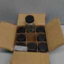 2 oz Glass Shot Bottles Black Lids & 24 Labels And Brush-Small Clear Jar for Ginger,Juice, Sample, Whiskey-Travel Essentials Mini Bottles-Wide Mouth, Leakproof,Wellness Shot,Dishwasher Safe (9)