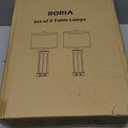 RORIA Set of 2 Rustic Table Lamps for Living Room with 2 USB Ports, Vintage Bedside Lamps with Gray Frosted Glass Night Light for Bedroom Desk Lamps for Entryway, 4 Bulbs Included, Gray