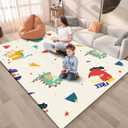 Baby Playpen Mat, 74"  50 Baby Play Mat for Floor, Baby Playmat for Playpen, Thick Ultra Soft Playpen Mat for Playing or Crawling, Provides Cushioning, Double-Sided Pattern (0.4" Thick)