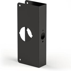 Door Knob Reinforcement Plate, Matte Black, Fits 1-3/4" Doors, 2-3/8" Backset, Door Lock and Door Knob Cover Plate, Deadbolt Cover Plate, Reinforce and Repair Wood or Metal Doors