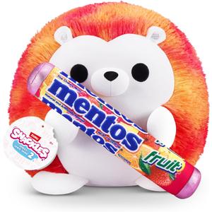 Snackles Series 2 Hedgehog & Mentos 14 Inch Plush by ZURU, Ultra Soft Plush, Collectible Plush with Real Licensed Brands, Stuffed Animal, Giftable