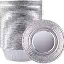 LOYUDEQIU 4 Inch Aluminum Foil Mini Pie Pans 50Pcs - Disposable Small Mini Pie Tins Pot Pie Tins For Bakeries, Cafes, Restaurants - Durable Mini Tart Pans for Pie, Fruit Tarts, Quiche (50, 4 Inch)