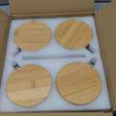 4pcs Set Vintage Coffee Mugs gifts for women, Overnight Oats Containers with Bamboo Lids and Spoons - 14oz Clear Embossed Glass Cups, Cute Coffee Bar Accessories, Iced Coffee Glasses