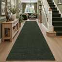DEXI Hallway Runner Rug 36x120, Non Slip Long Rug for Entryway, Olive Green