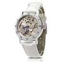 Gute Women's Watches, Mechanical Automatic Self-Winding Watch for Women, Steampunk Lady Dress Bracelet Wrist Watch with Genuine Leather Watch Band Strap