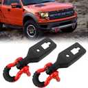F150 Front Tow Hook Shackle Mount Kit Compatible with 2009-2023 Ford F-150 with 3/4inch D Ring Shackles