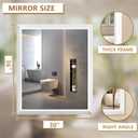SMIROR Matte White Bathroom Mirror for Over Sink, 36x 30 Metal Thick Framed Rectangle Vanity Mirror for Wall, Right Angle Corner, Anti-Rust, Horizontally or Vertically Mounted