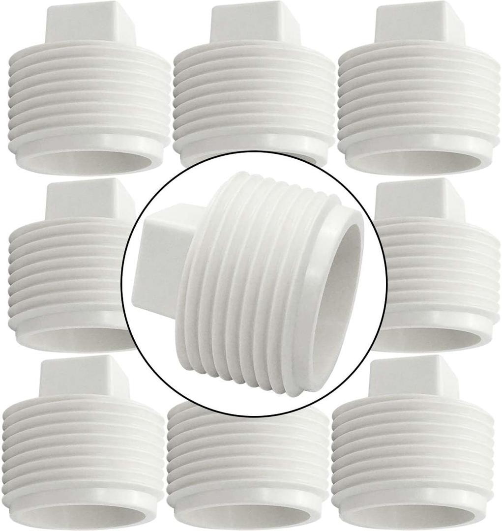 YSIL 10 Pack 1-1/2" Sewer Cleanout Cap NPT Cleanout Plug Male Adapter Male Threaded Pipe End Cap for Drain Pipe