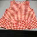 Floerns Women's Gingham Print Sleeveless Round Neck Ruffle Hem Peplum Blouse Top (Red and White) L