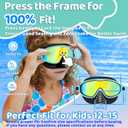 Vvinca Swim Goggles with Nose Cover, 2 Pack Wide View Diving Mask Anti-Fog UV No Leak Toddlers Swimming Goggles for Kids 3-15