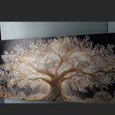 Large Gold Wall Art Framed Tree Of Life Artwork for Living Room 29" x 58"