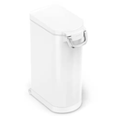35L X-Large Pet Food Can, Storage Container with Magnetic Scoop, White Stainless Steel