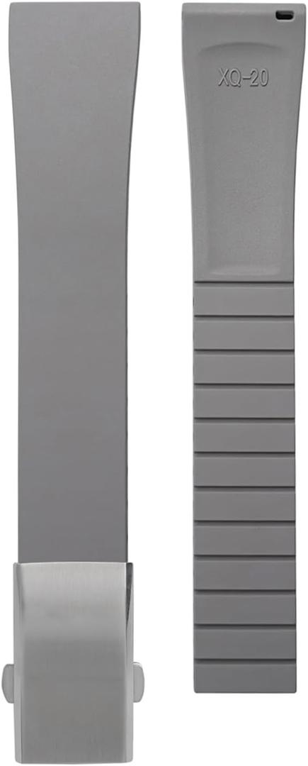 Fluororubber Watch Strap - Fast Release Cut-to-Size 19mm 20mm 21mm 22mm Watch Band with Buckle Soft Universal Waterproof Replacement Band Strap for Men Women