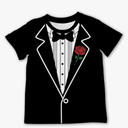 Kid Boys Novelty Print Crew Neck Short Sleeve Costume T-Shirt 6-14Y (XL)