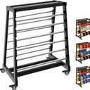 ATOLS Heavy-Duty 13-Rod Wire Spool Rack 400lb Capacity, Adjustable Cable Caddy & Dispenser with Locking Wheels for Electrical and Industrial Use